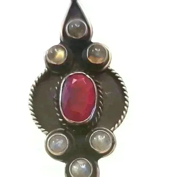 None Jewelry - Moonstone and Garnet ring sz 6.5